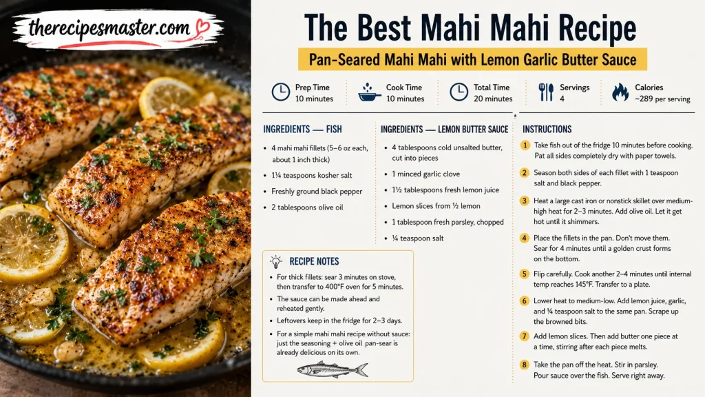 Mahi Mahi Recipe Card