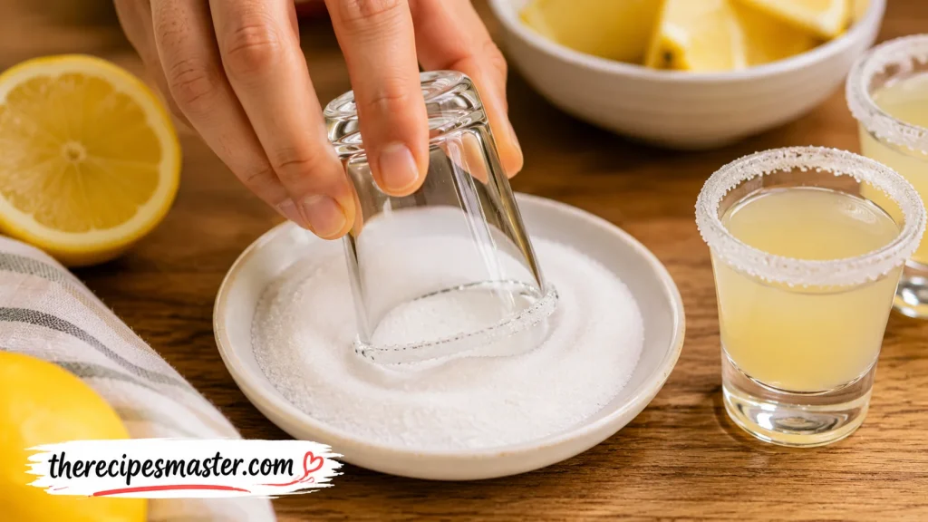 Rimming a glass with sugar