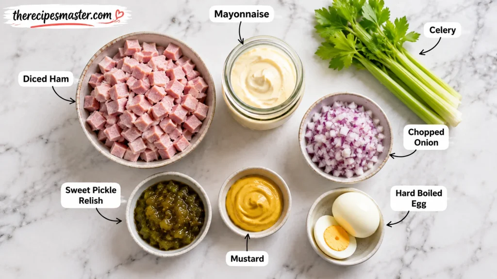 Ingredients for the Best Ham Salad