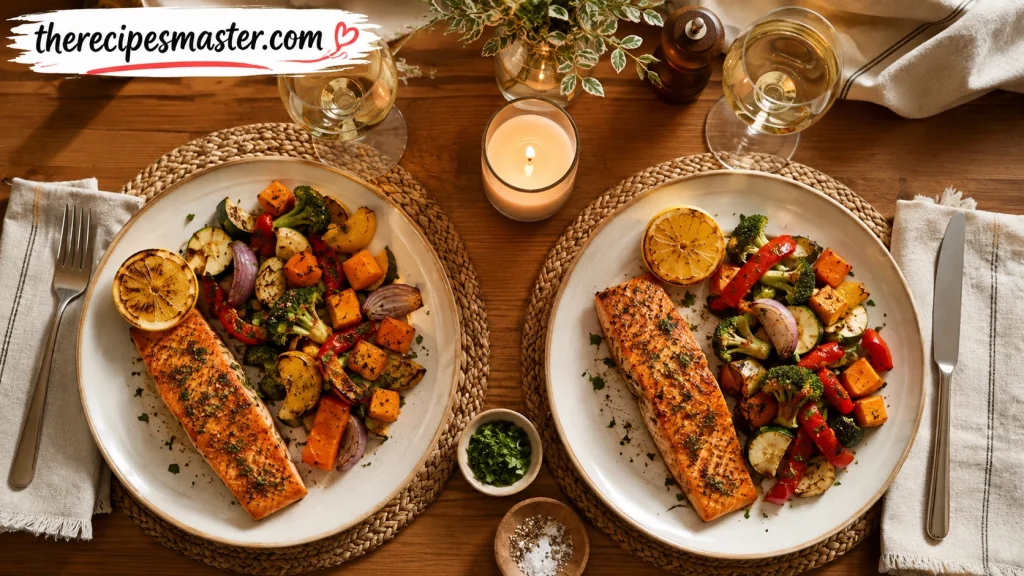Cozy Candlelit Salmon Dinner for Two