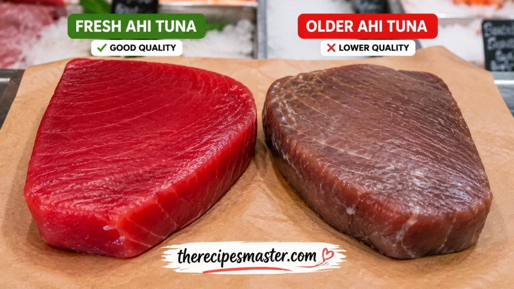 Fresh vs. Older Ahi Tuna Comparison